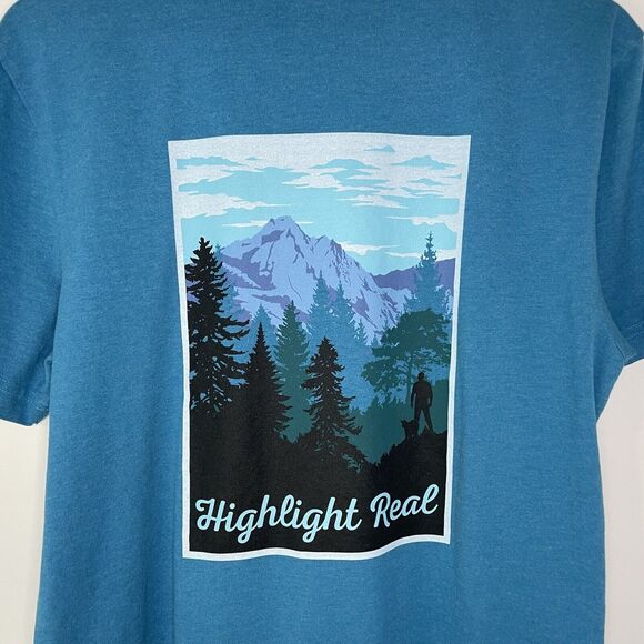 Life is Good Crusher Tee Highlight Real Mountain Scene Men's Tee Stretch Medium - Picture 6 of 9
